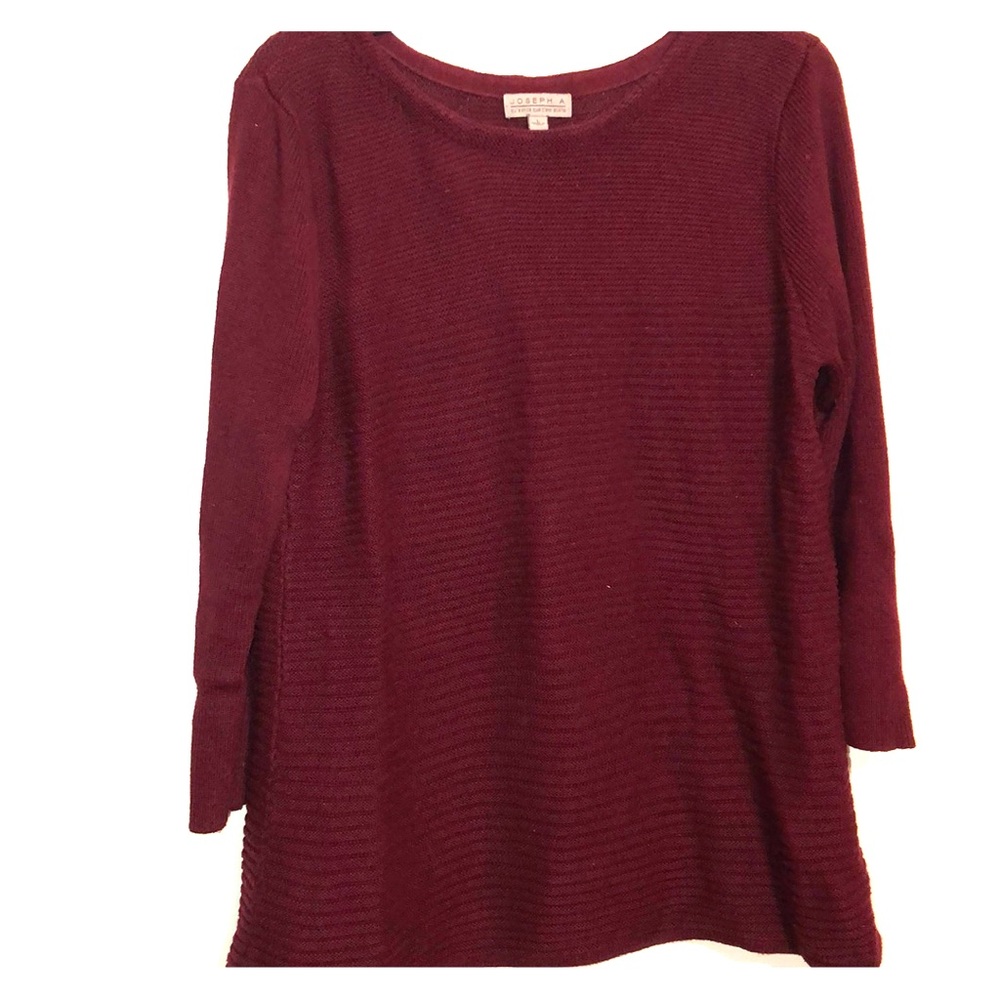 Wine/ Cranberry Red Ribbed Sweater